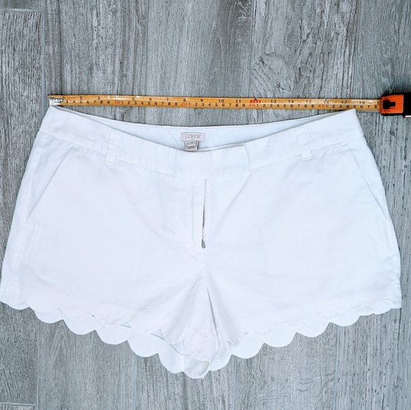 J Crew White Scalloped Shorts Size 14 - Picture 6 of 8